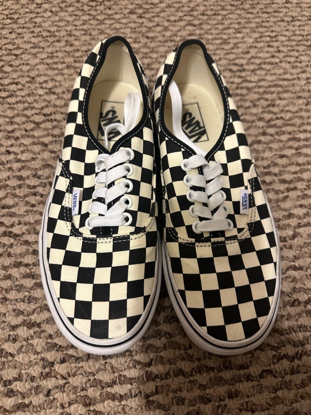 Vans Checkerboard Authentic Sneakers - Black & White